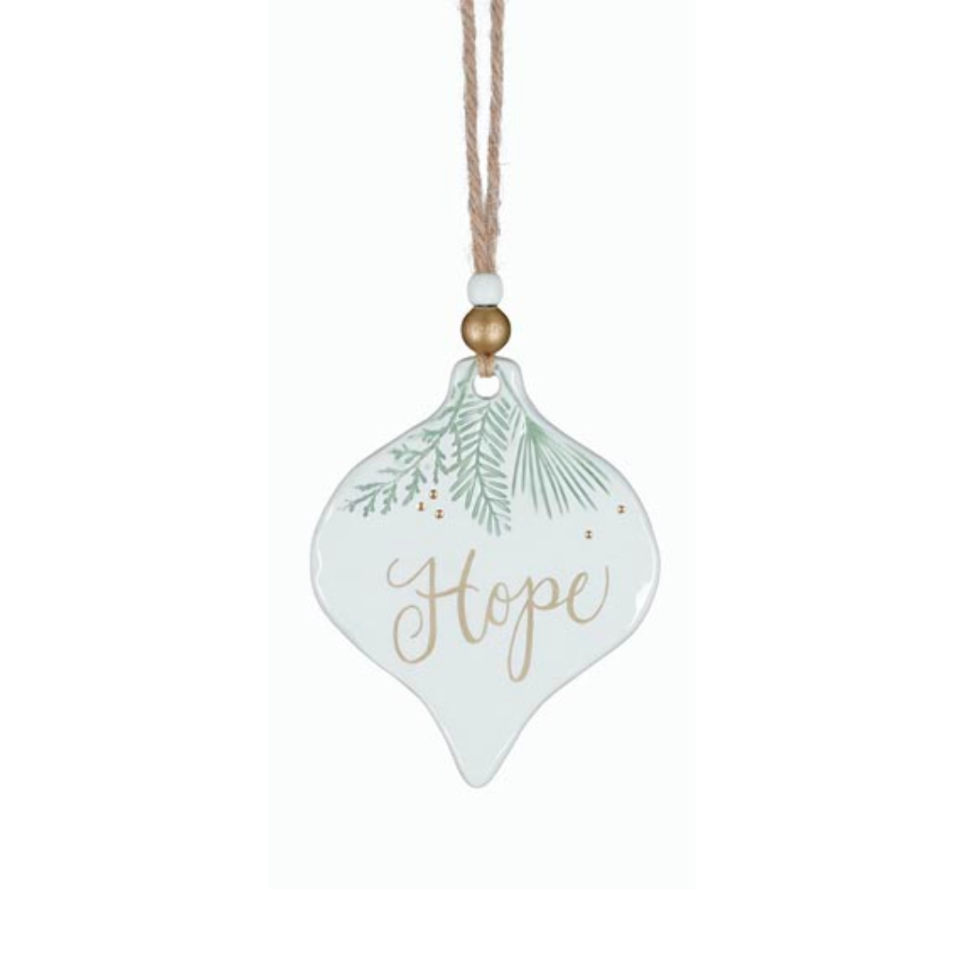 Green Sprigs Message Ornament