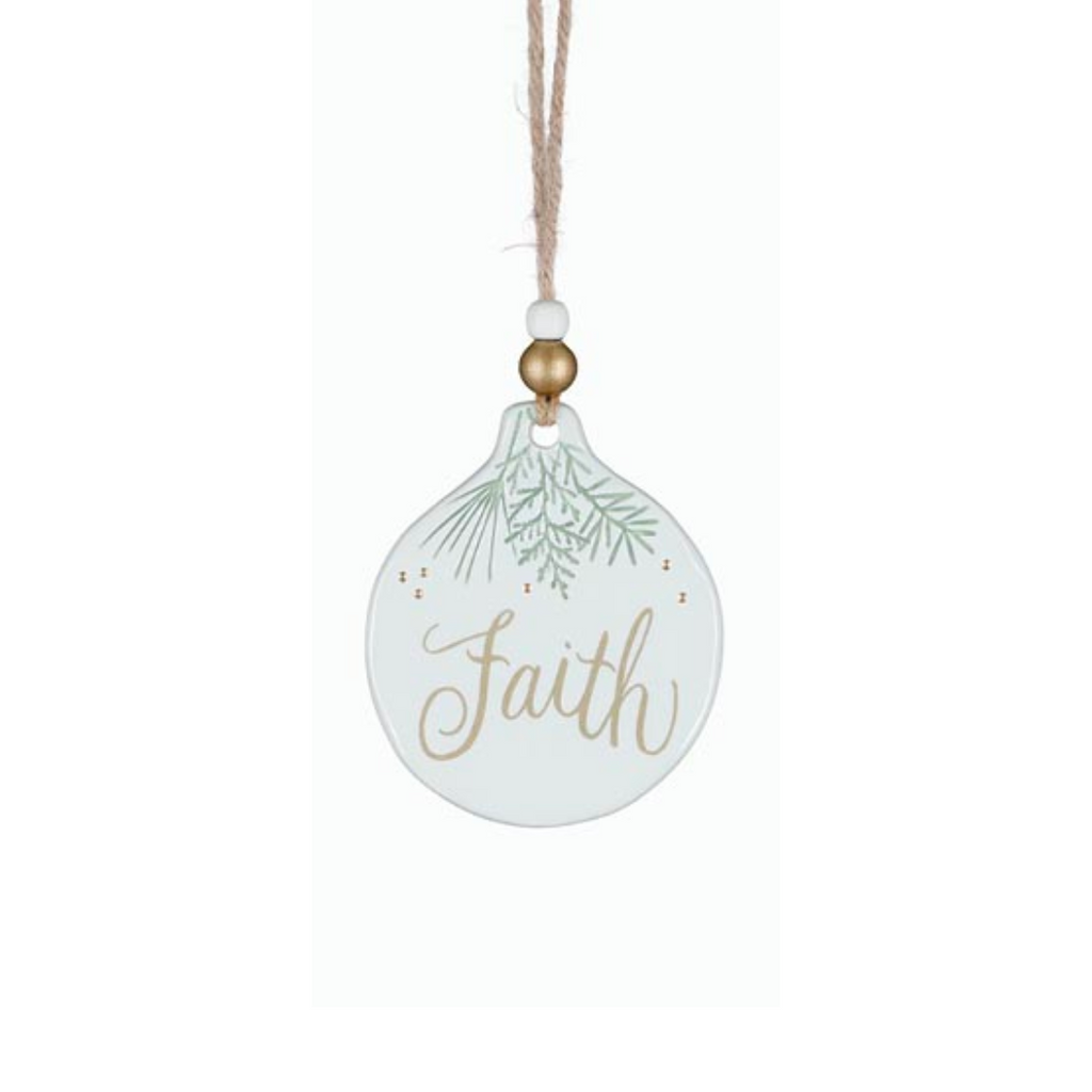 Green Sprigs Message Ornament