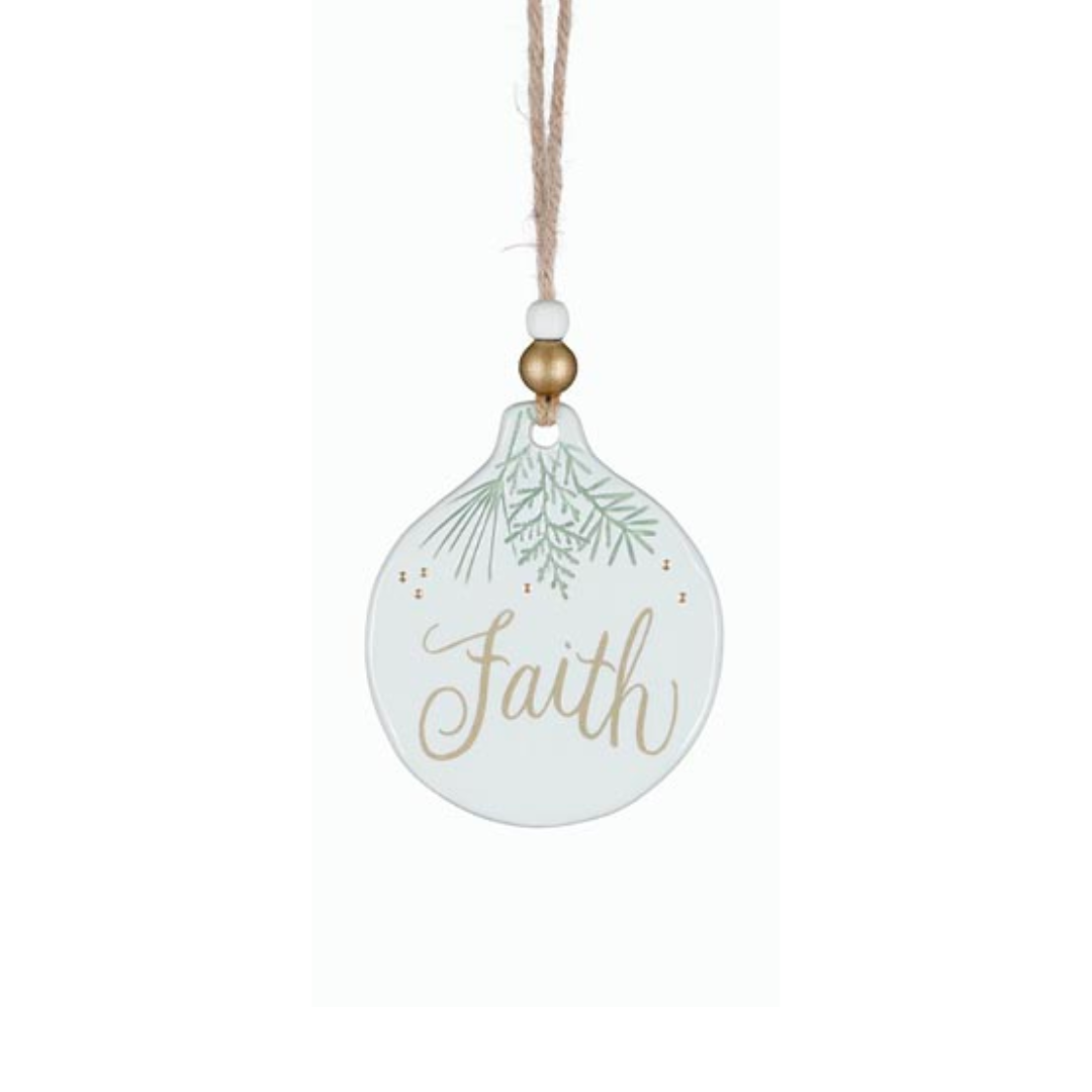 Green Sprigs Message Ornament
