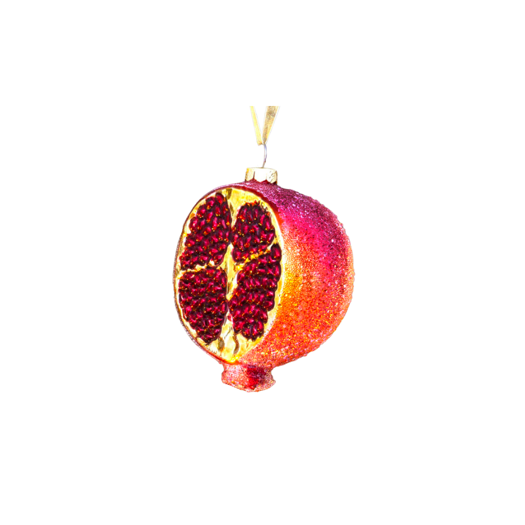 Beaded Glass Pomegranate Ornament