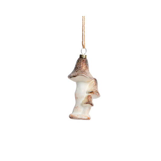 Glass Iced Mushroom Ornament