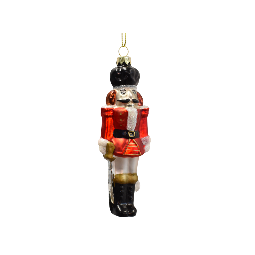 Festive Glass Nutcracker Ornament