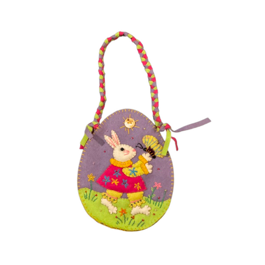 Egg-shaped Purple Bag with Rabbit