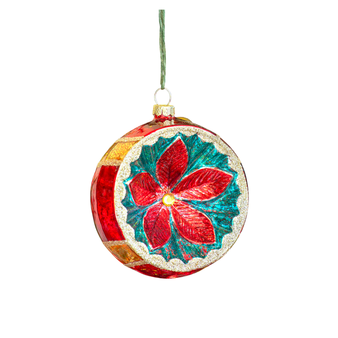 Vintage Pattern Reflector Ball Ornament