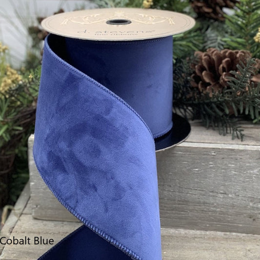 Velvet Taffeta Ribbon- Cobalt Blue