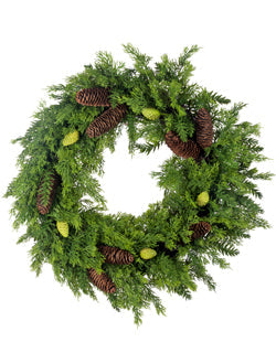 24" Mixed Cedar Wreath