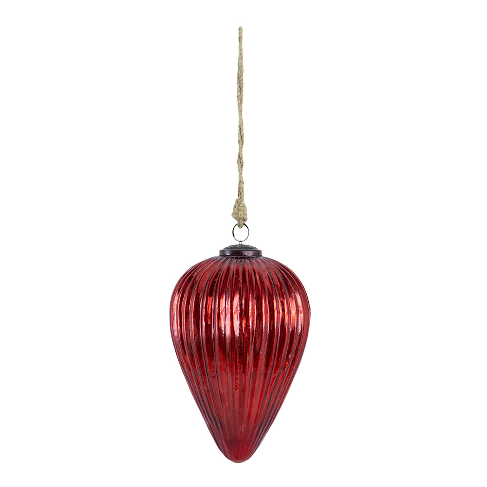 Red Glass Teardrop Ornament