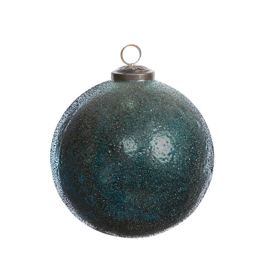 Shiny Mercury Glass Dark Teal Ball Ornament