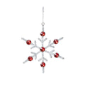 Alpine White Beaded Snowflake Ornament- Large