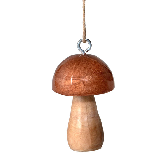 Copper Lacquer Topped Mushroom Ornament