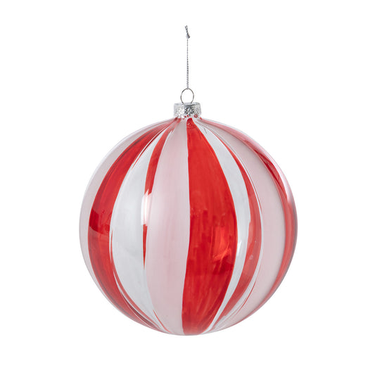 Peppermint Stripe Glass Ball Ornament