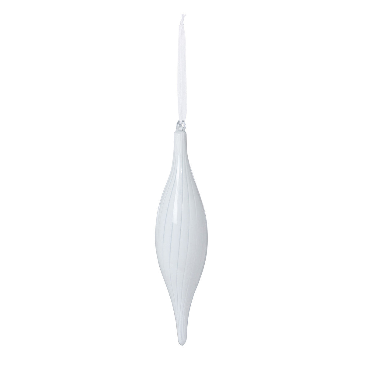 Snowy White Glass Pinnacle Ornament