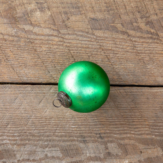 Antique Matte Emerald Glass Ball Ornament, Extra Large