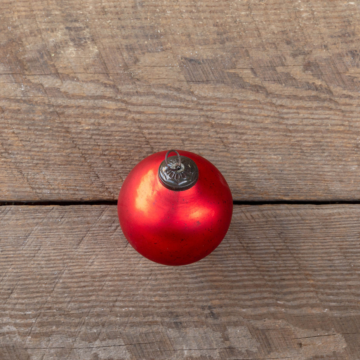 Antique Matte Ruby Glass Ball Ornament, Medium