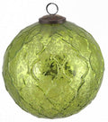 6"Quatrafoil Glass Ball Ornament Lime Green