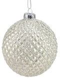 Silver Molded Glass Ball Ornament, Multiple Sizes