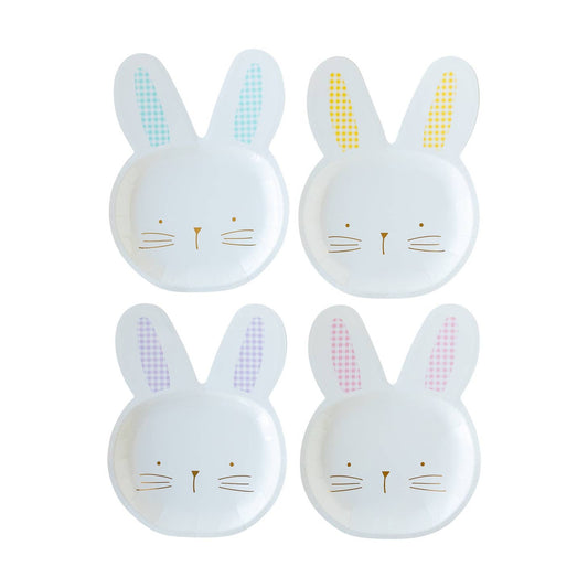Gingham Bunny Shaped Plate Set