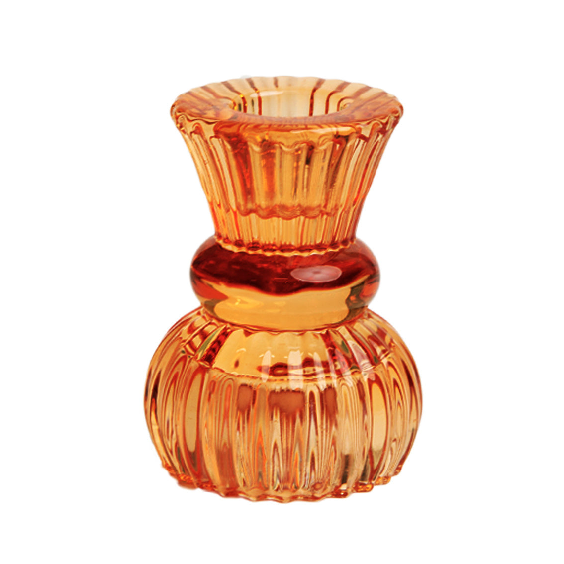 Orange Glass Candlestick Holder, More Sizes