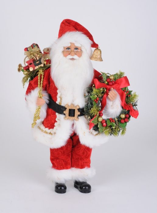 Lighted Berry Wreath Santa