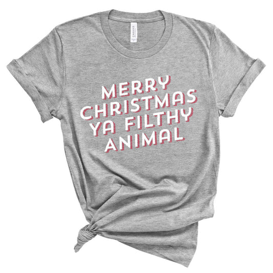 Merry Christmas Ya Filthy Animal Graphic Tee