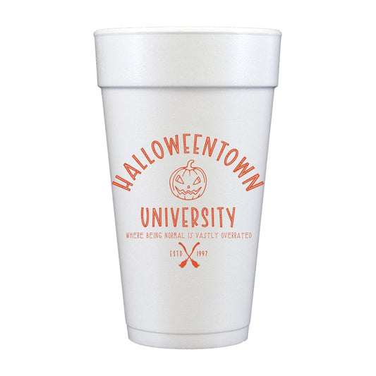 Halloweentown University Pumpkin Styrofoam Cups, Set of 10