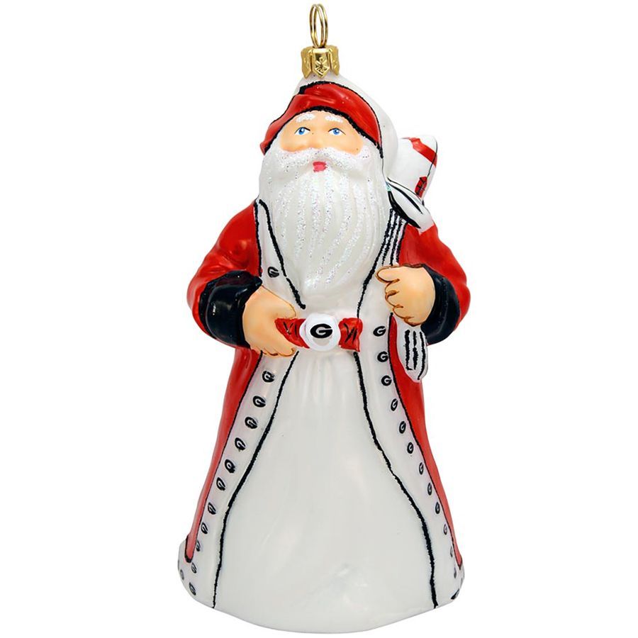 Collegiate Georgia Santa Ornament