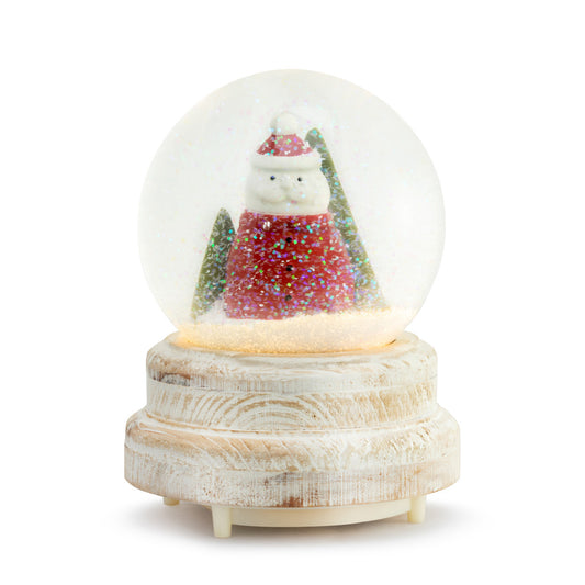 Lit Musical Santa Snow Globe