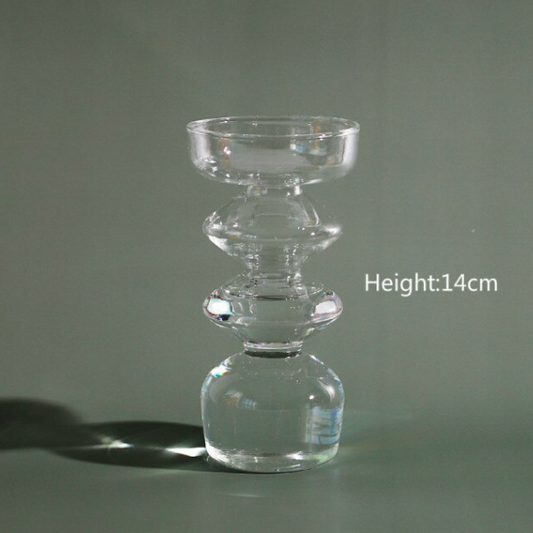 Glass Taper Candle Holder/Vase- Clear