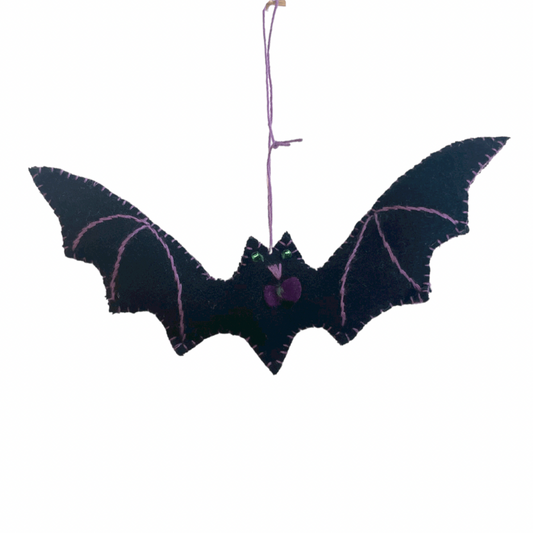 Black Bat with Purple String