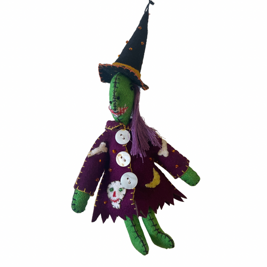 Green Witch with Purple Coat