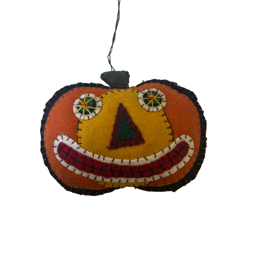 Orange Jack-O-Lantern Felt Ornament