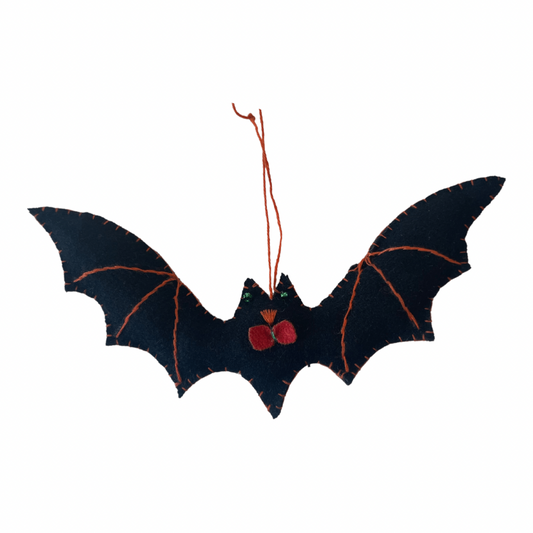 Black Bat with Orange String