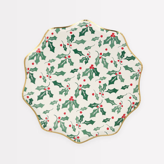 Holly Pattern Side Plates - Mistletoe Market