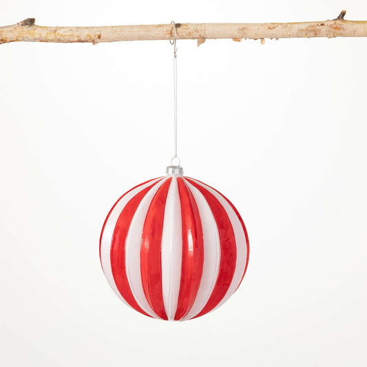 Candy Cane Striped Ball Ornament