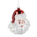 Glass Cheery Santa Ornament